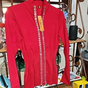 Belldini Red Women's Cardigan Sweater